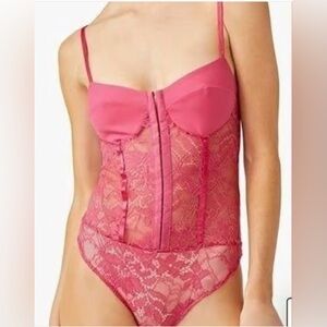 Free People - Mauve Lace Bodysuit